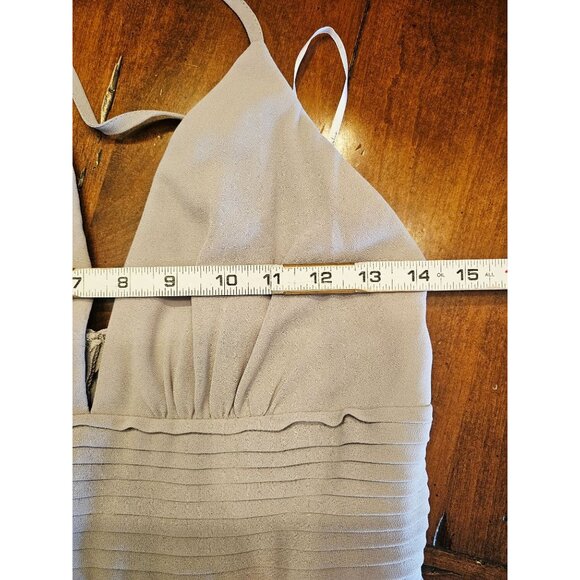 Lulus pleated maxi dress size Large spaghetti strap gray adjustable strap - Picture 6 of 12